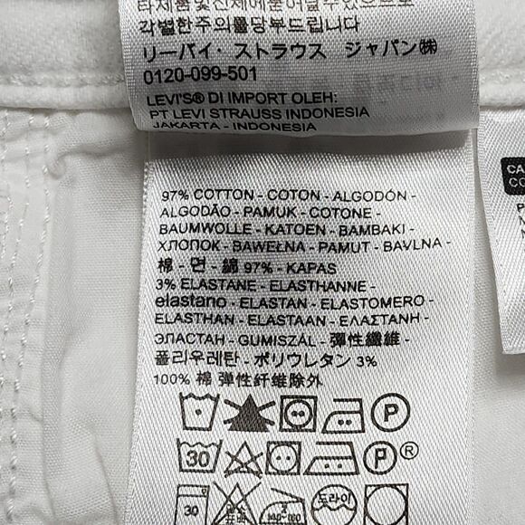 Levis 711 Skinny Jeans Womens 30x30 White Stretch Denim Mid Rise Slim Fit Pants - Picture 11 of 16